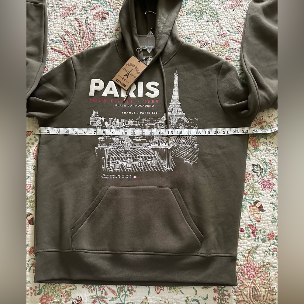 Glam‎ Olive Paris Graphic Hoodie. Unisex. Size Medium. New with tag. - Picture 12 of 14
